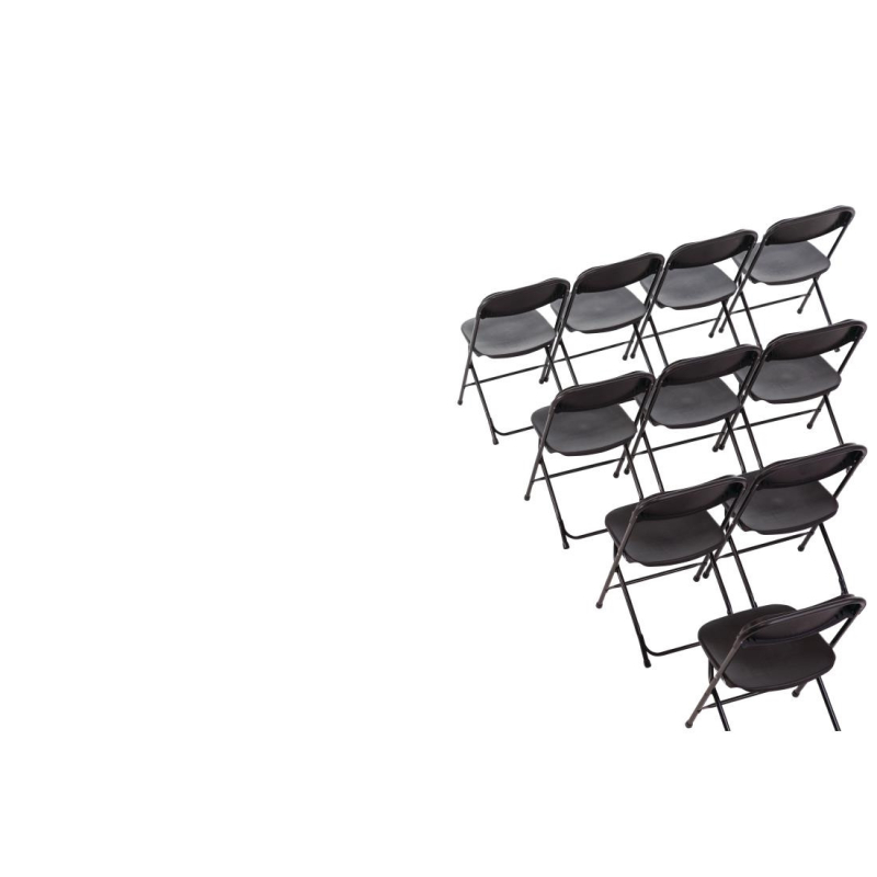 Chaises pliantes Bolero noires - 10 pi&egrave;ces - Robuste et Pratique - GD386 - Bolero