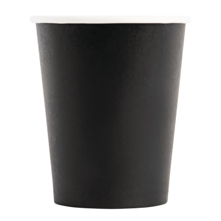 Wegwerpbekers voor warme dranken zwart 225 x 1000 ml - Fiesta - GF040