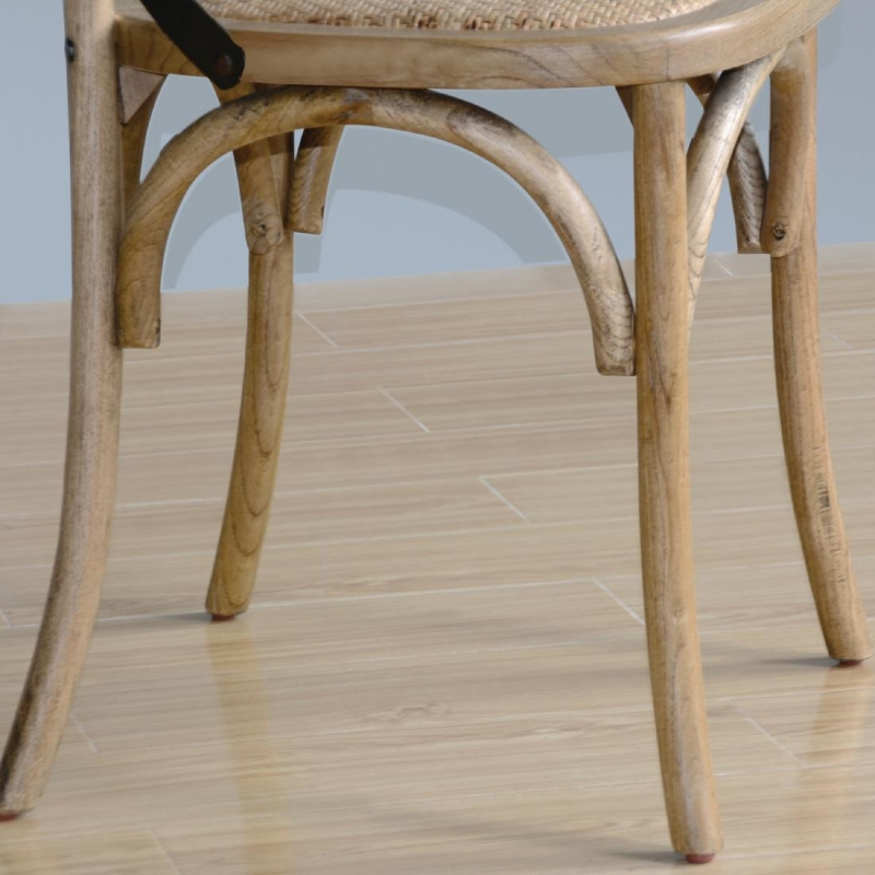 Chaise Vintage en Bois Patin&eacute; avec Dossier Crois&eacute; - Bolero GG656 - Bolero