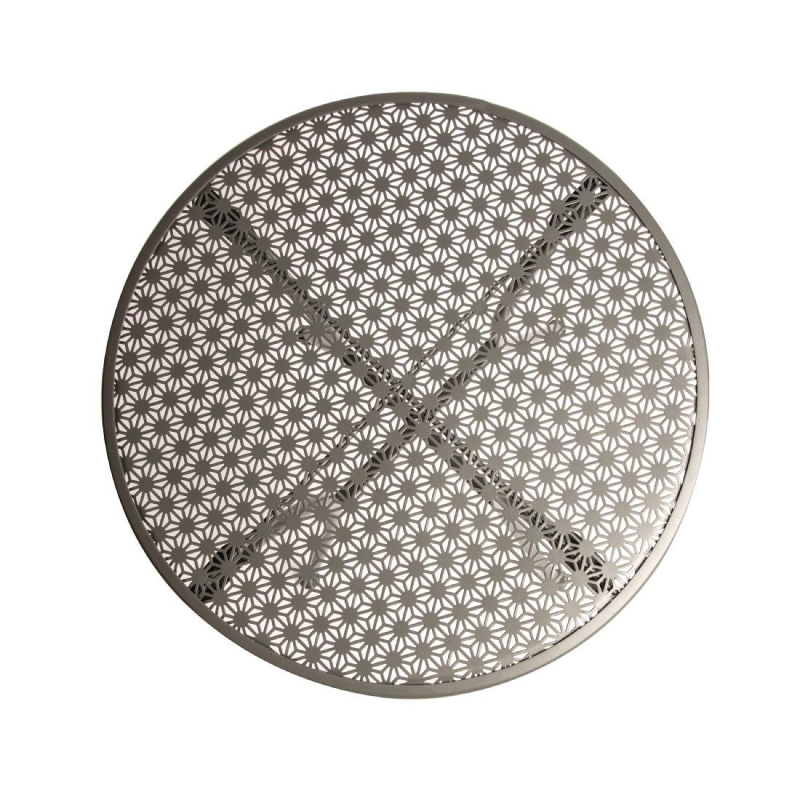 Ronde bistrotafel in doorgebroken staal Bolero grijs 600mm - Gastronoble - GG703
