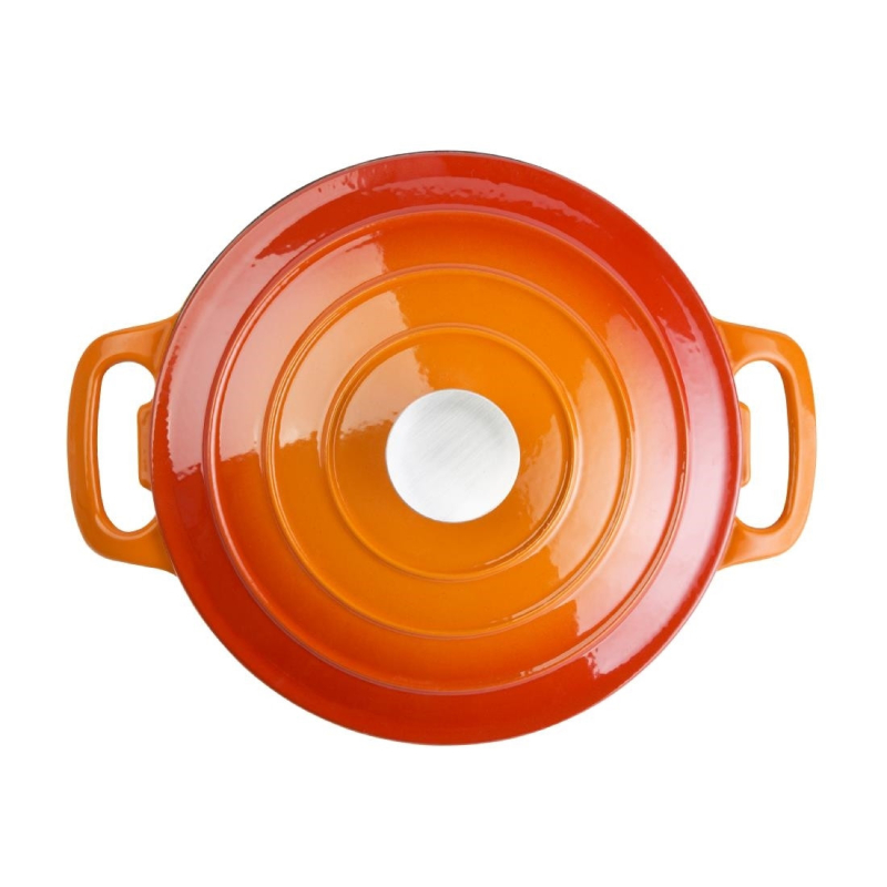 Grote ronde oranje braadpan Vogue
