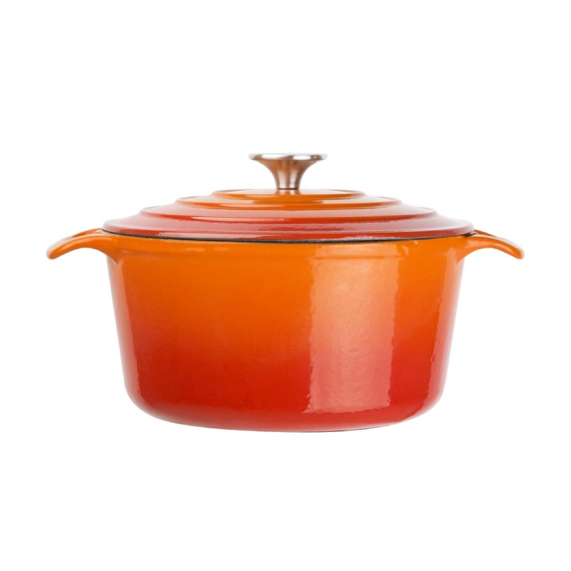 Grote ronde oranje braadpan Vogue