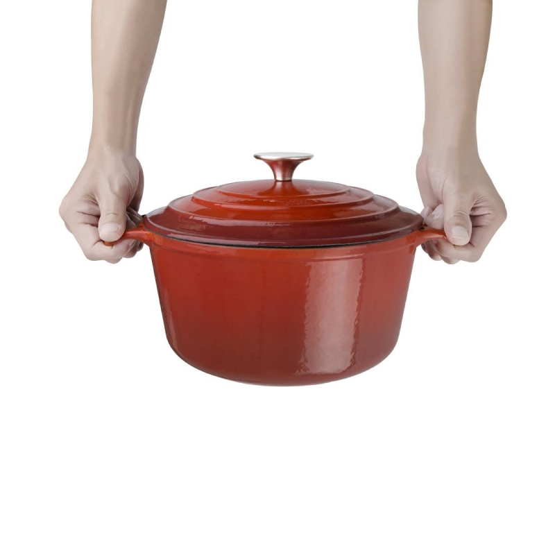 Grote ronde rode braadpan Vogue