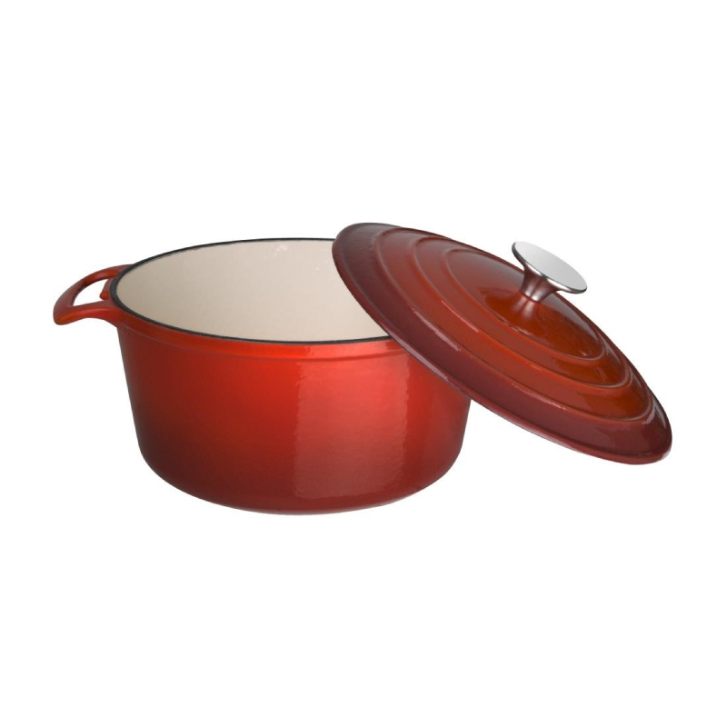 Grote ronde rode braadpan Vogue