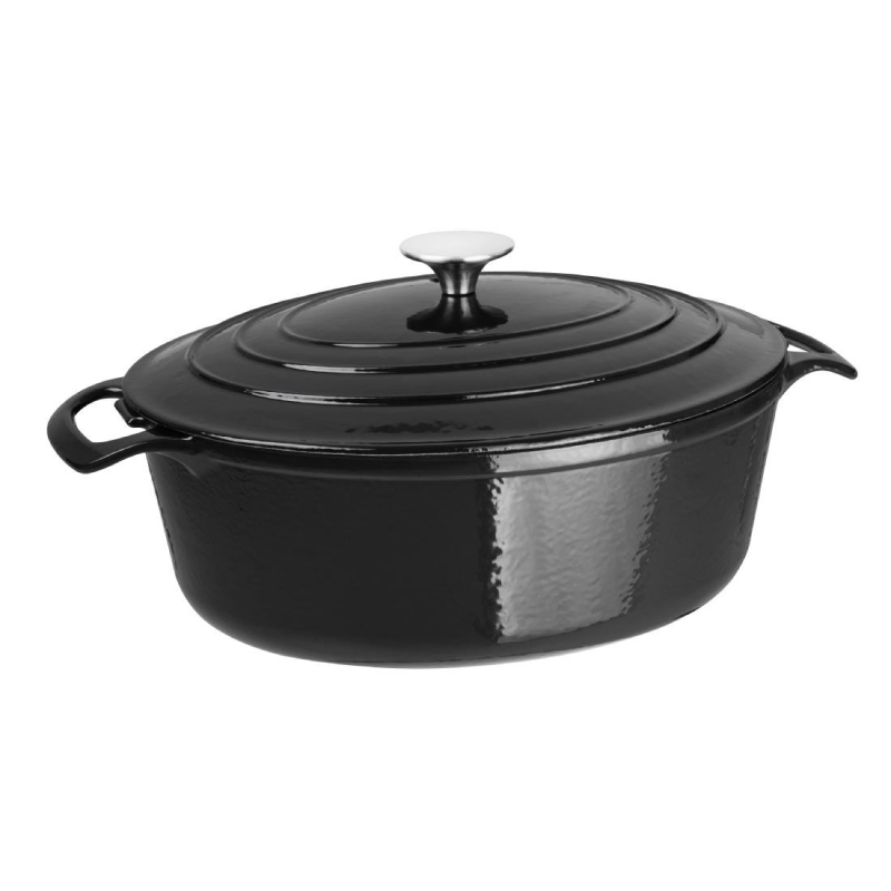 Vogue zwarte ovale braadpan 5L
