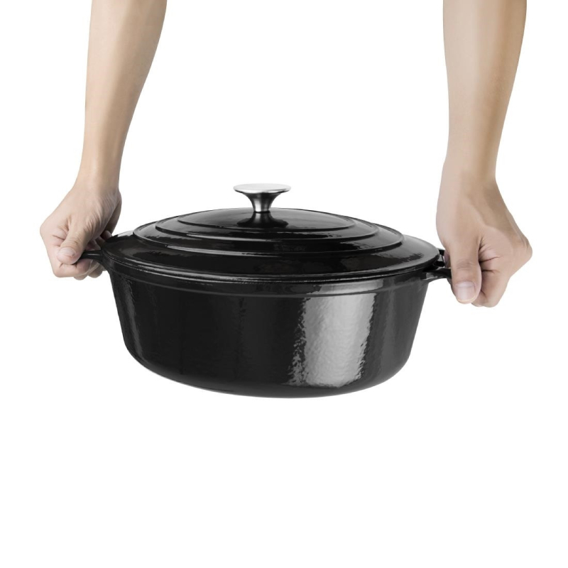 Vogue zwarte ovale braadpan 5L