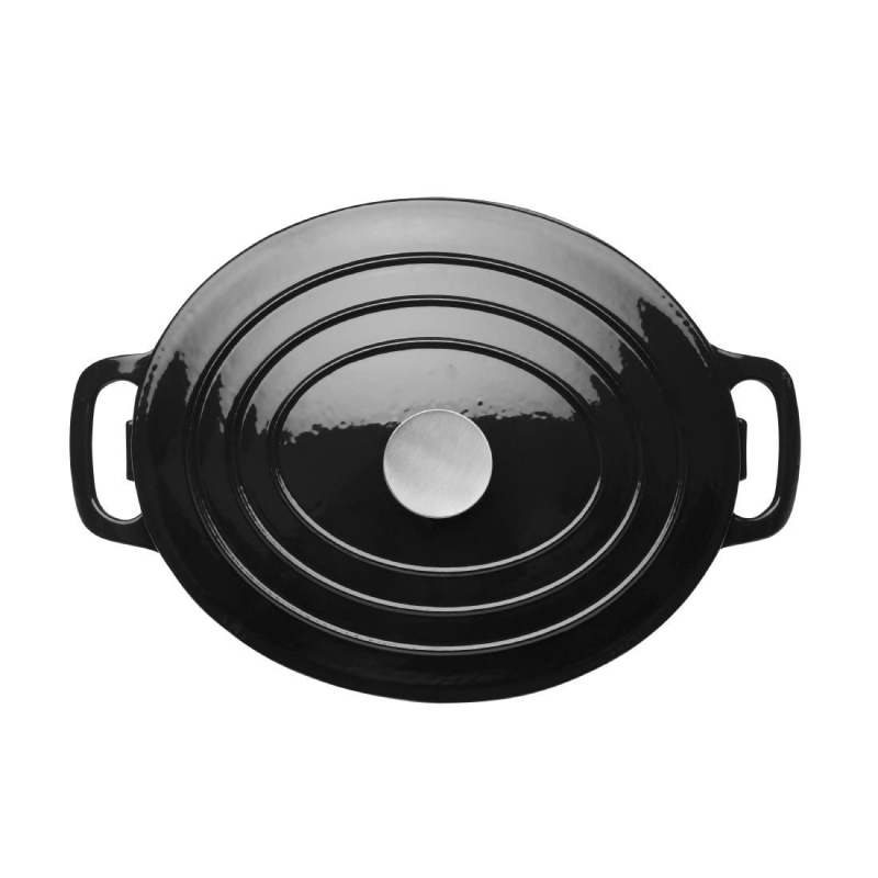 Vogue zwarte ovale braadpan 5L
