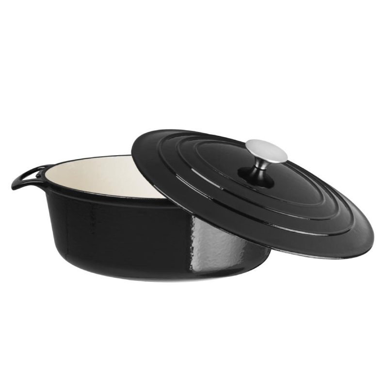 Vogue zwarte ovale braadpan 5L