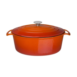 Grote oranje ovale braadpan...