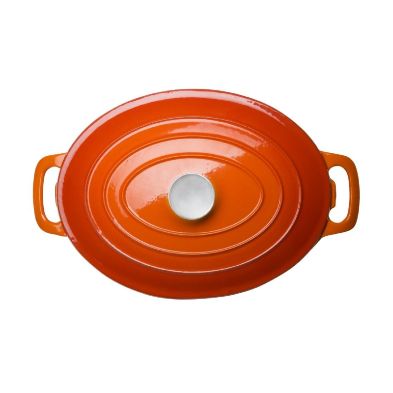 Grote oranje ovale braadpan Vogue