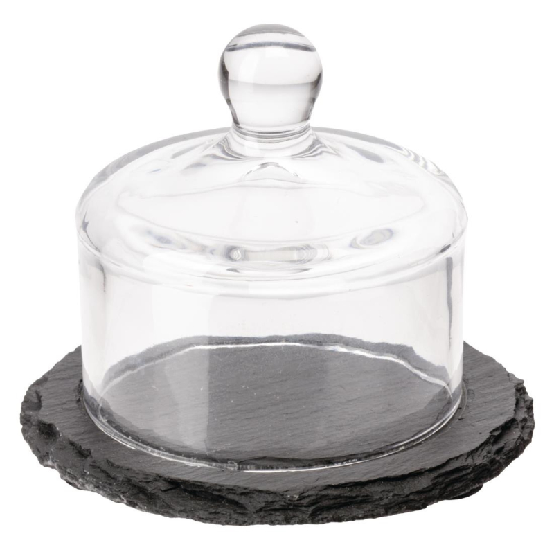 Leisteen plateau met glazen cloche APS - Gastronoble - GH408