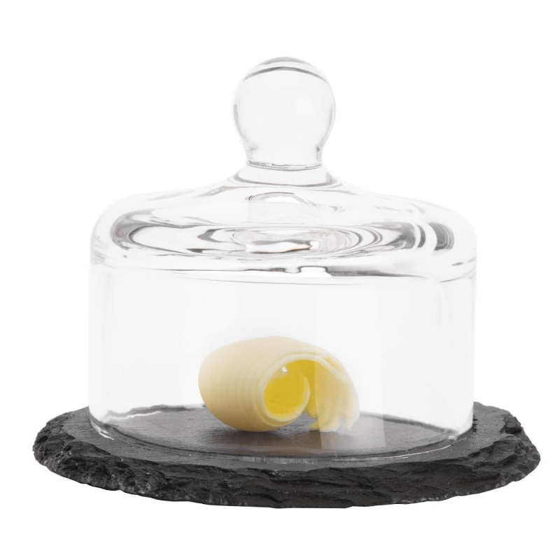 Leisteen plateau met glazen cloche APS - Gastronoble - GH408