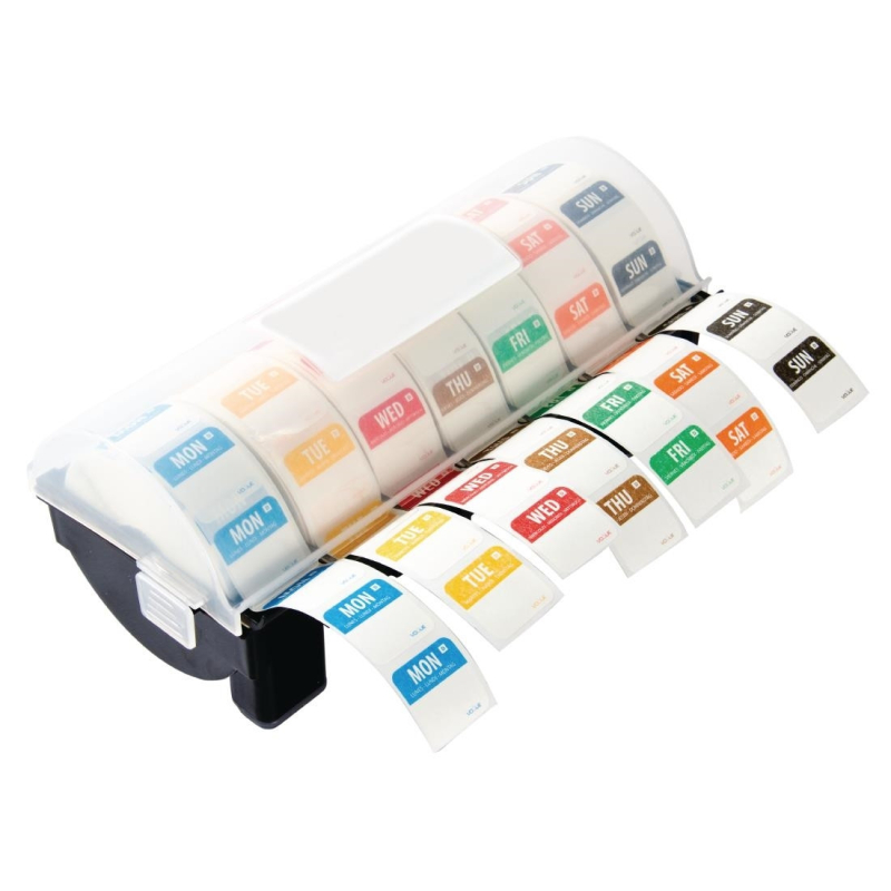 Set kleurgecodeerde voedseletiketten 24mm met dispenser - GH474 - Vogue