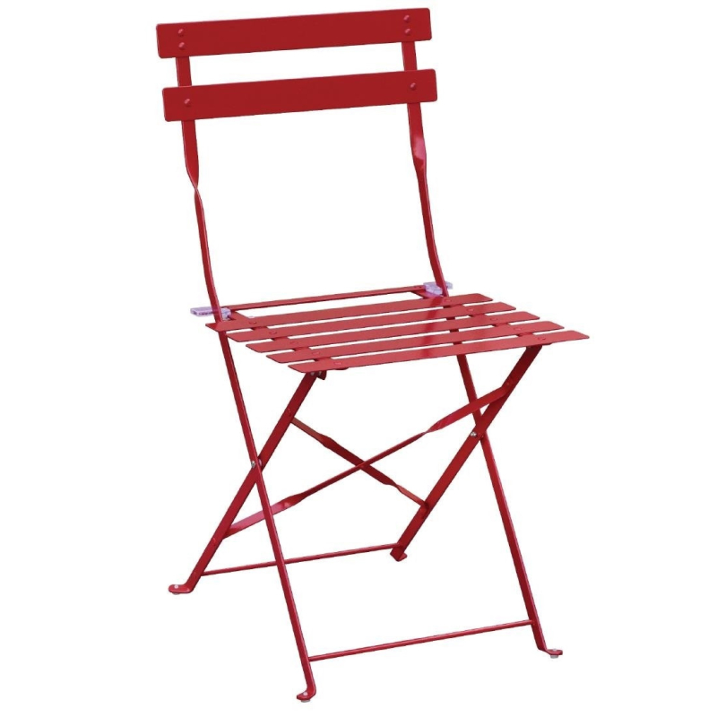 Chaises de terrasse en acier Bolero rouges - Robustes et Design - GH555 - Bolero