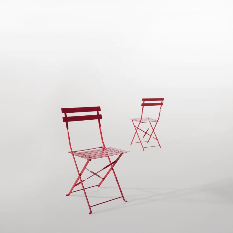 Chaises de terrasse en acier Bolero rouges - Robustes et Design - GH555 - Bolero