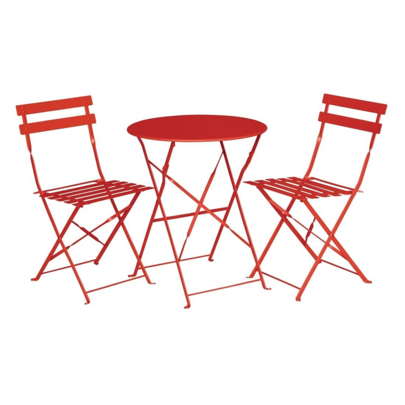 Chaises de terrasse en acier Bolero rouges - Robustes et Design - GH555 - Bolero