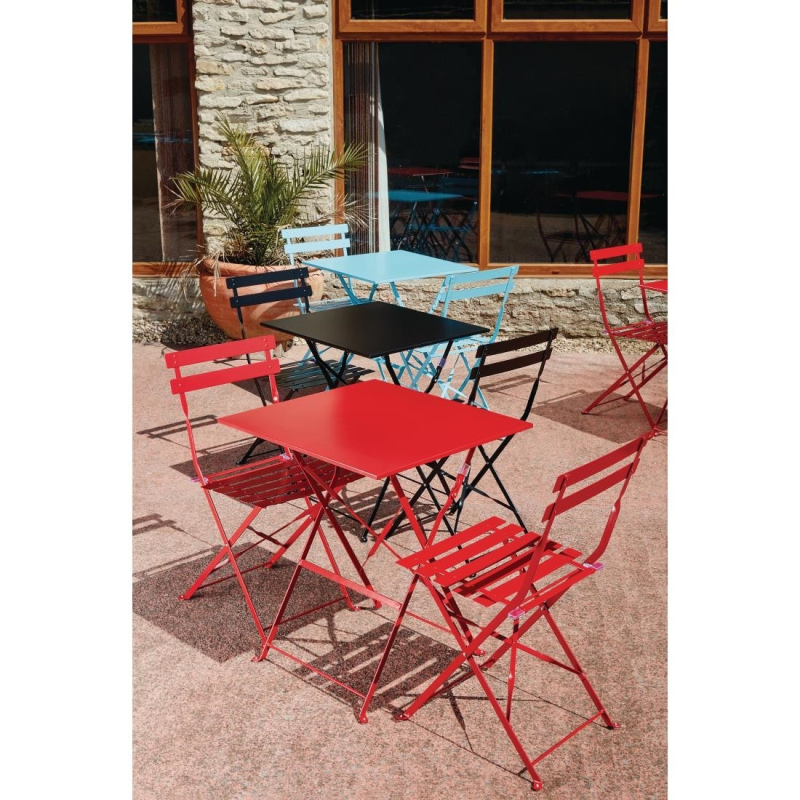 Chaises de terrasse en acier Bolero rouges - Robustes et Design - GH555 - Bolero
