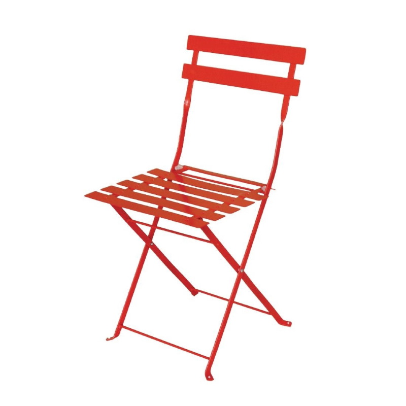 Chaises de terrasse en acier Bolero rouges - Robustes et Design - GH555 - Bolero