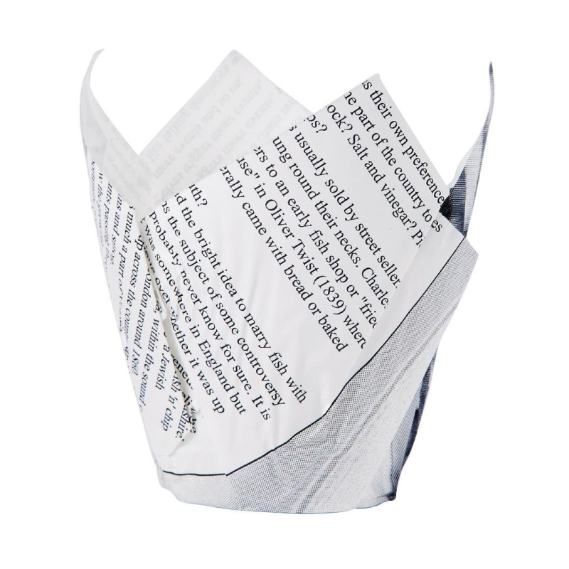 Cornet &agrave; frites motif papier journal - Capacit&eacute; efficace - GK973 - Materiel Horeca