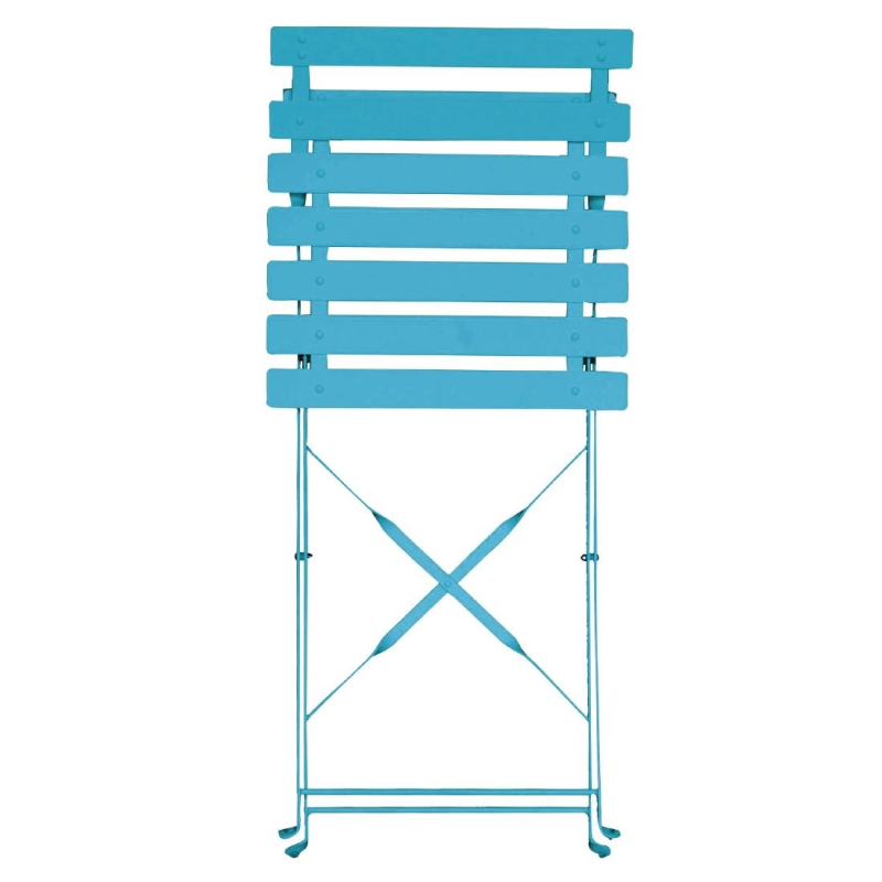 Chaises de terrasse en acier Bolero bleue turquoise - R&eacute;sistance UV - R&eacute;f GK982 - Bolero