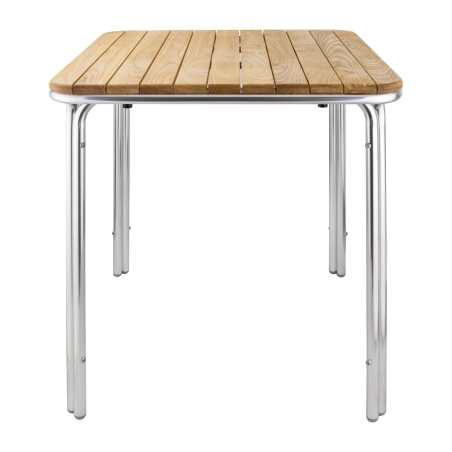 Table carr&eacute;e en fr&ecirc;ne et aluminium 700 mm - Bolero - GL982