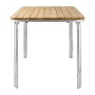 Table carr&eacute;e en fr&ecirc;ne et aluminium 700 mm - Bolero - GL982
