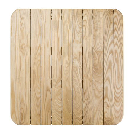 Vierkante tafel in essen en aluminium 700 mm - Bolero - GL982