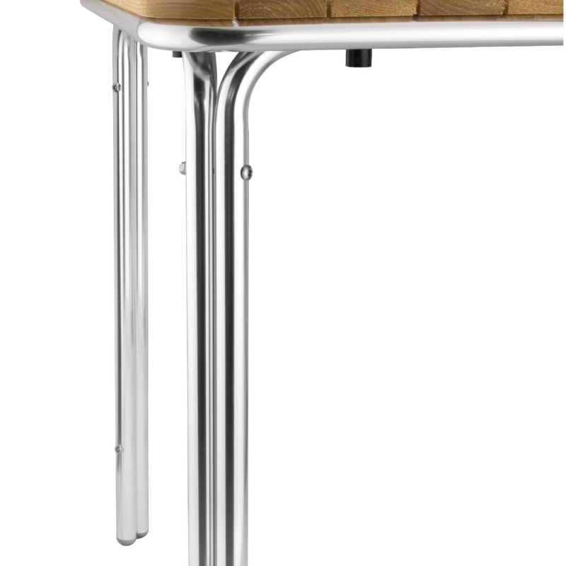 Table carr&eacute;e en fr&ecirc;ne et aluminium 700 mm - Bolero - GL982