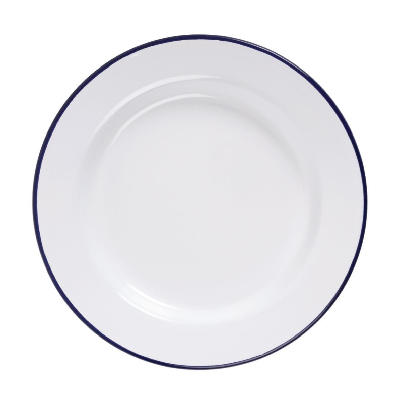 Ge&euml;mailleerd stalen bord 245 mm set van 6 - Olympia - GM512