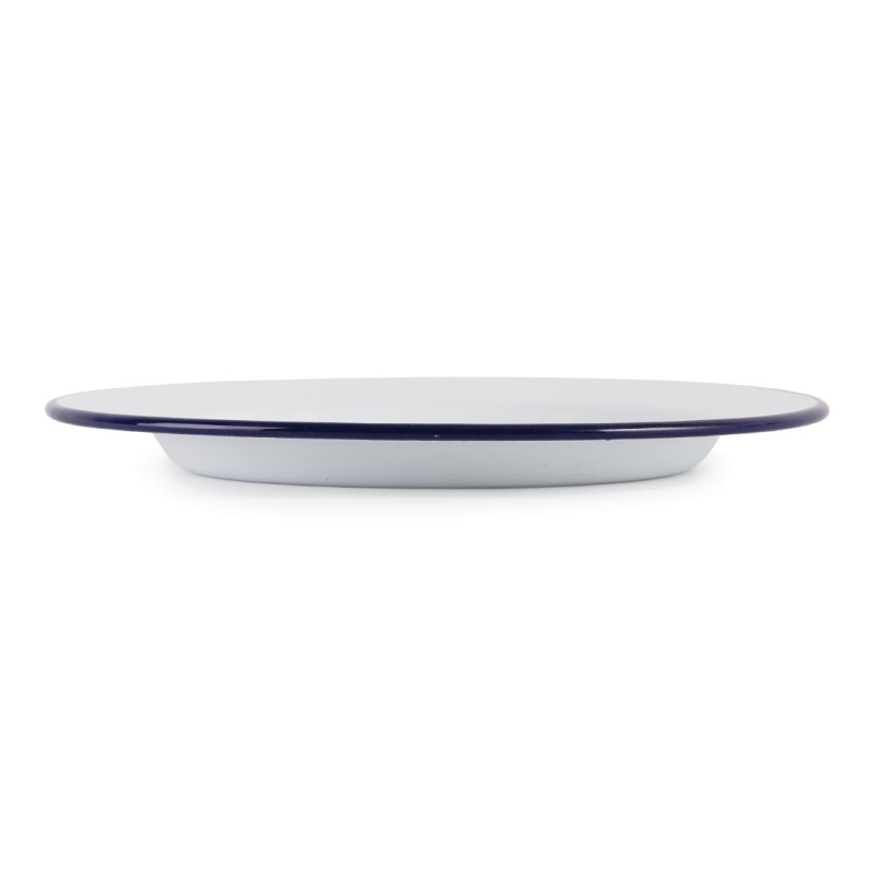 Ge&euml;mailleerd stalen bord 245 mm set van 6 - Olympia - GM512