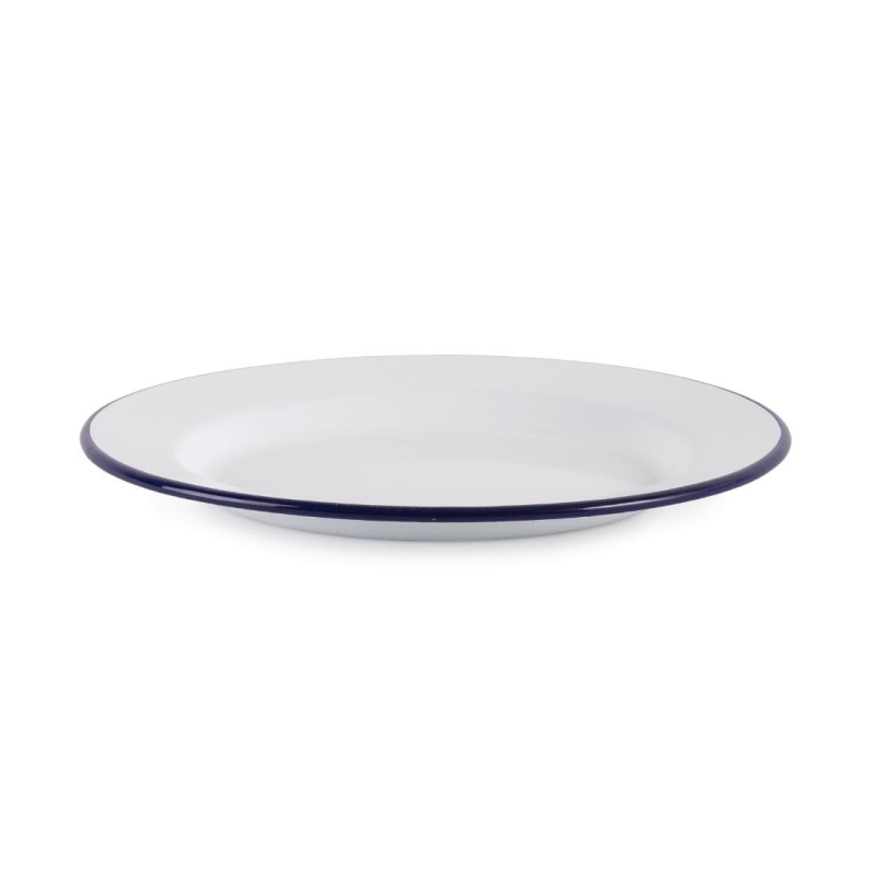 Ge&euml;mailleerd stalen bord 245 mm set van 6 - Olympia - GM512