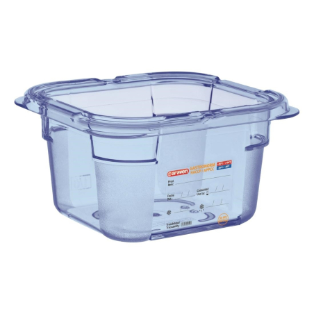 Blauwe hermetische doos in ABS - Araven - GN1/6 100 mm
