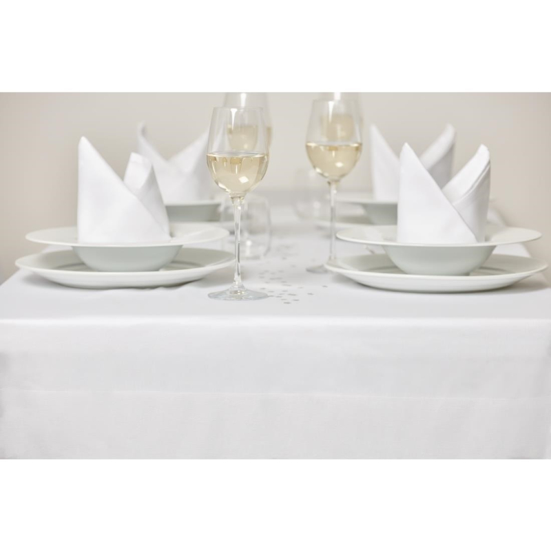 Wit satijnen tafelkleed Mitre Luxury 1370x1370mm - Ref. GW419 - Mitre Luxury