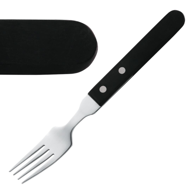Fourchette &agrave; steak Amefa manche noir - H002 - Amefa