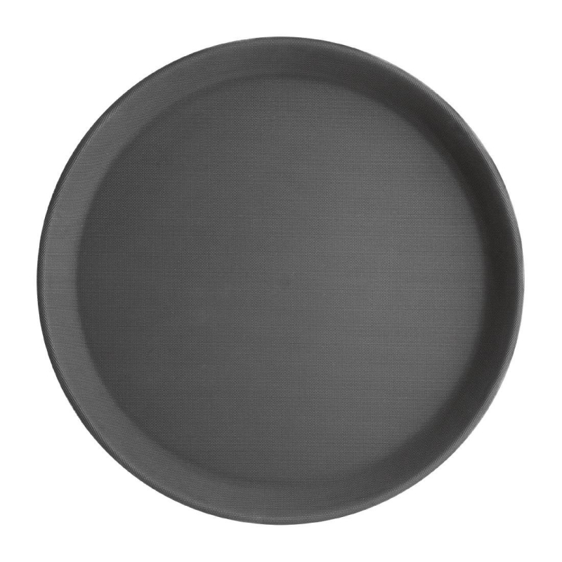 Plateaux Ronds Antidérapants 406mm Noir pour Hôtellerie et Restauration