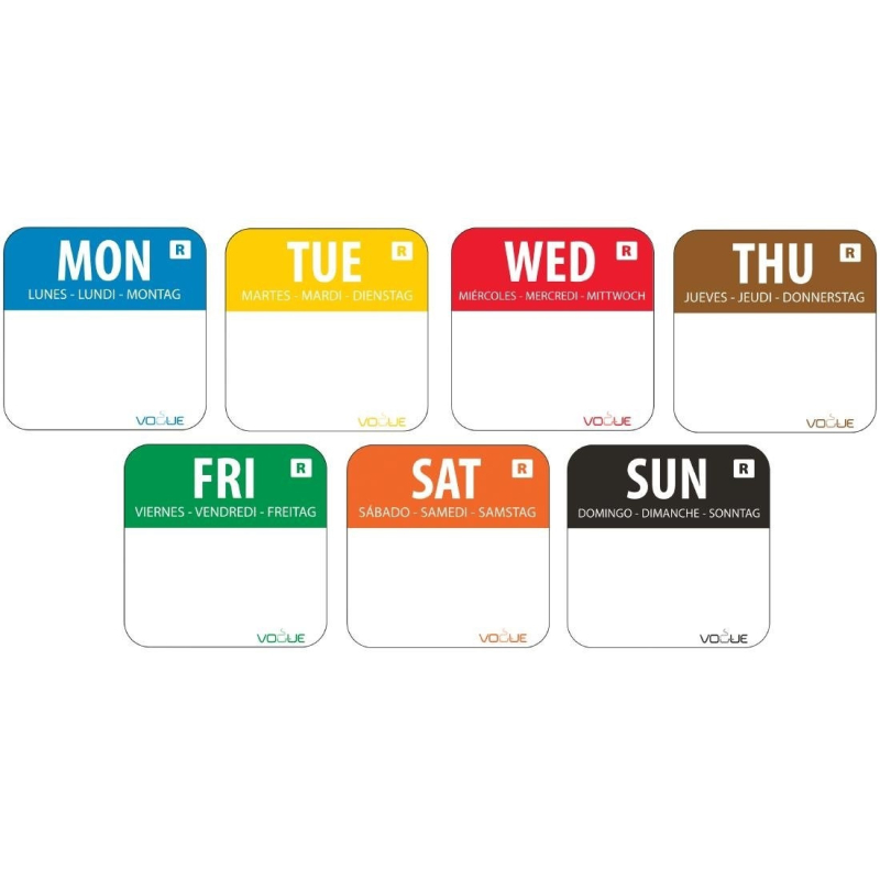 Ensemble d'&eacute;tiquettes codes couleurs Vogue - Suivi Quotidien 24mm - S151 - Vogue