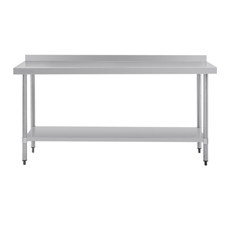 Vogue 1800x600 roestvrij stalen sectietafel met onderblad en afdekplaat