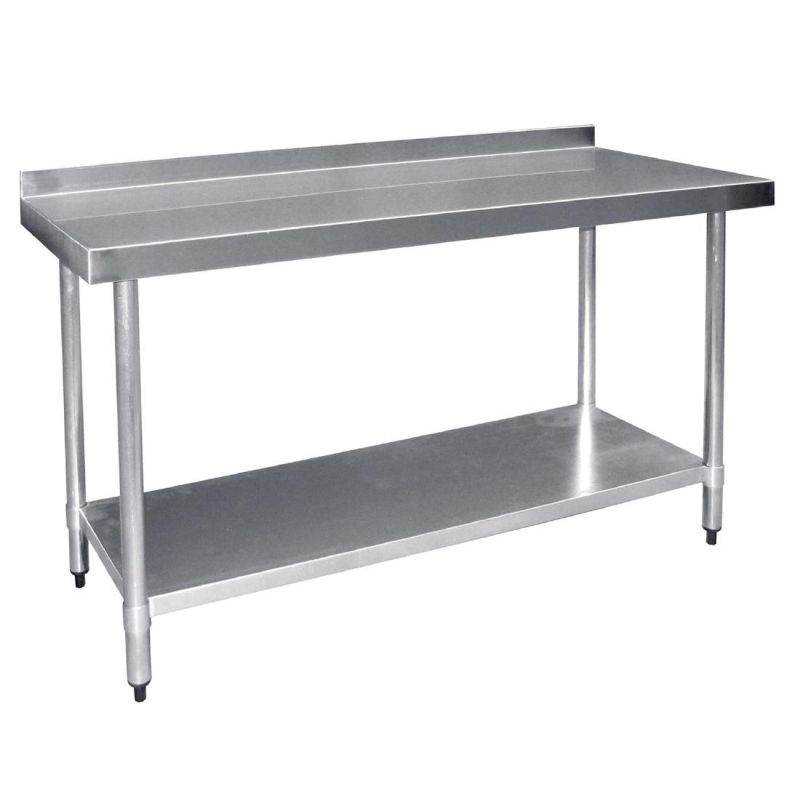 Vogue 1800x600 roestvrij stalen sectietafel met onderblad en afdekplaat