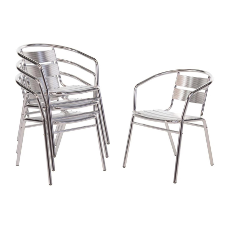 Fauteuils empilables en aluminium - Bolero - U419