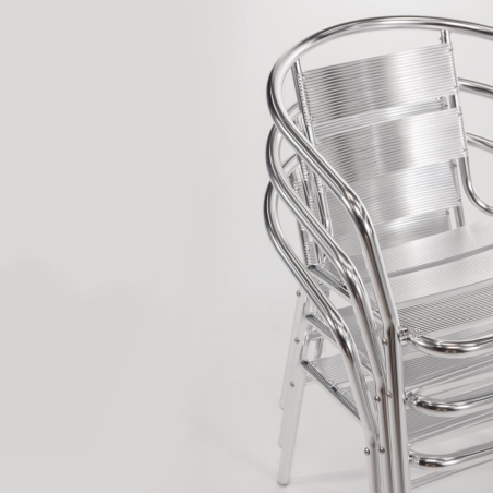Fauteuils empilables en aluminium - Bolero - U419