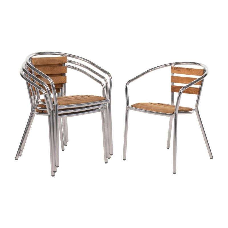 Fauteuils en fr&ecirc;ne et aluminium 730 mm - Bolero - U421