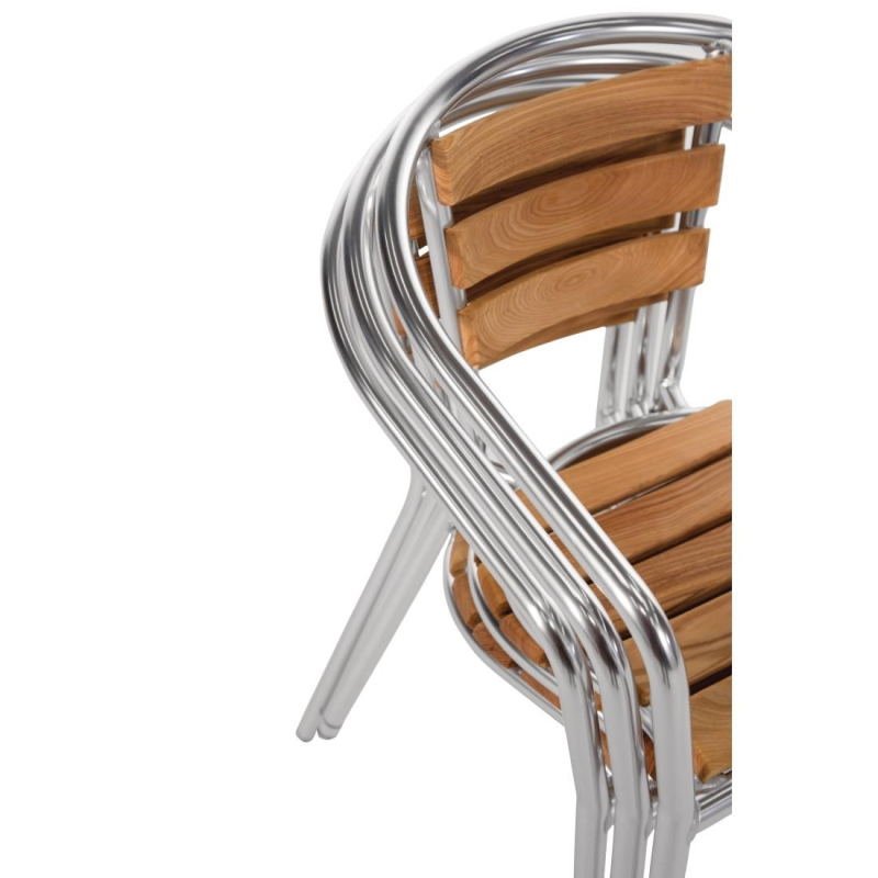 Fauteuils en fr&ecirc;ne et aluminium 730 mm - Bolero - U421