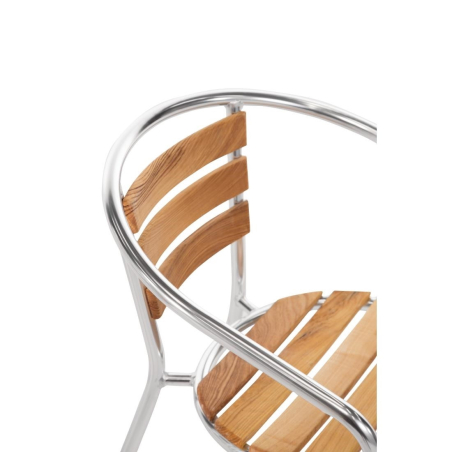 Fauteuils en fr&ecirc;ne et aluminium 730 mm - Bolero - U421