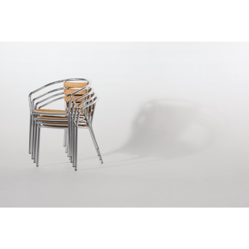 Fauteuils en fr&ecirc;ne et aluminium 730 mm - Bolero - U421