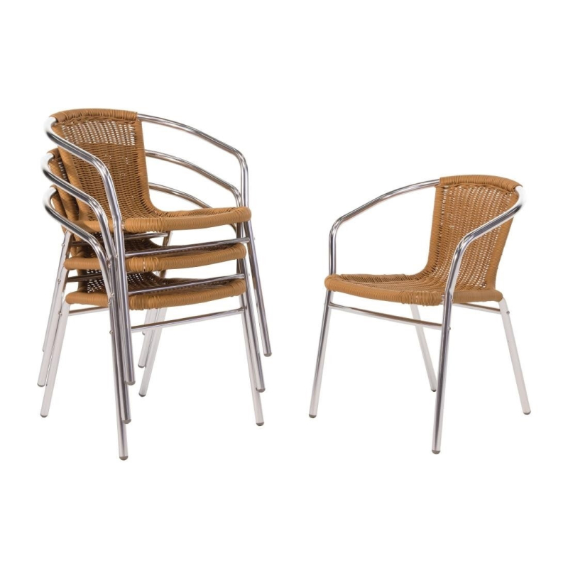 Rotan en aluminium stapelbare fauteuils - Bolero - U422