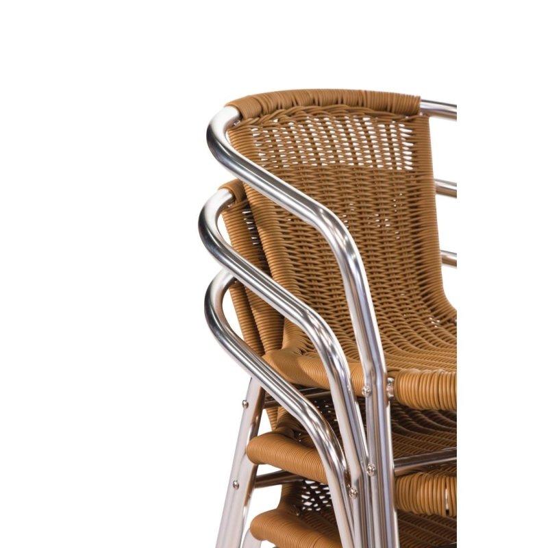 Rotan en aluminium stapelbare fauteuils - Bolero - U422