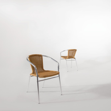 Rotan en aluminium stapelbare fauteuils - Bolero - U422