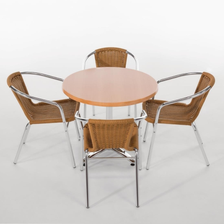 Rotan en aluminium stapelbare fauteuils - Bolero - U422
