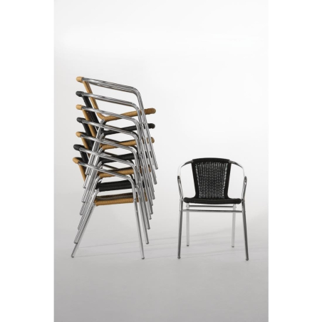 Rotan en aluminium stapelbare fauteuils - Bolero - U422