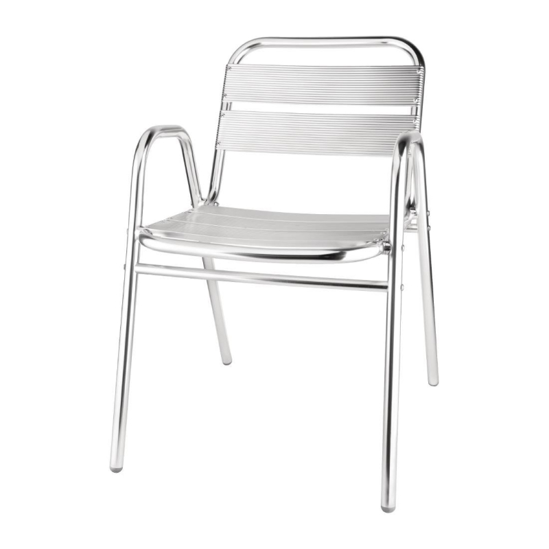 Aluminium stapelbare fauteuils met armleuning - Bolero - U501
